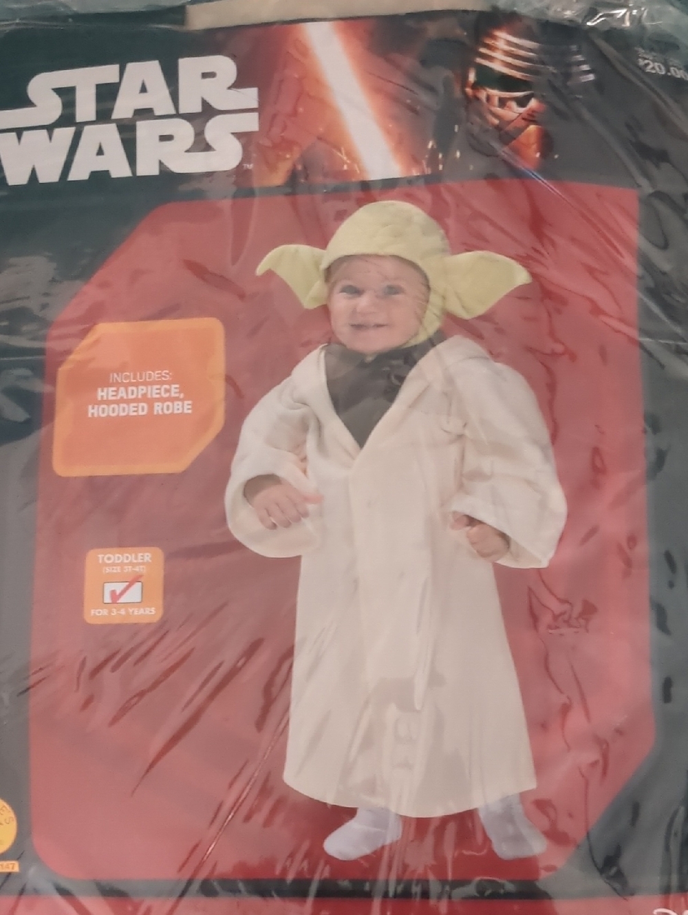 Star Wars Toddler Yoda Costume - Cream Robe with Green Headpiece